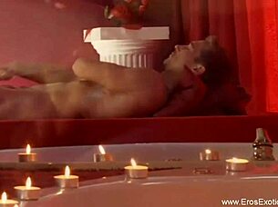 sensual groping leads to passionate touching between two guys