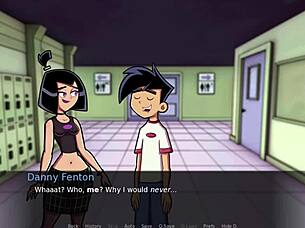 Danny Phantom in Amity Park flashing goth tits.