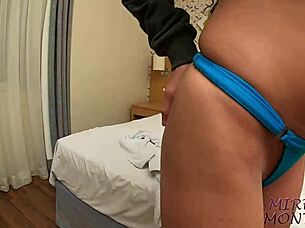 Latina pornstar with big tits and ass caught bathing naked