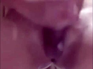 big cock shemale masturbates solo, shoots huge cumshot