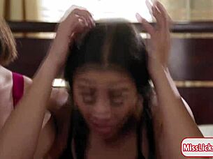 Latina Brunette Licks Her Two Conscience