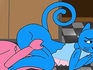 Richard is fucking Nicole Watterson with his monster cock in this intense scene.