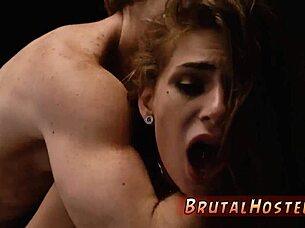 I watch black domination as cute teens scissor in bondage