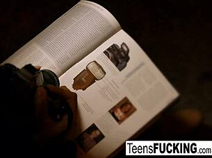 dolce vita distracts him with lingerie, tits, and hardcore sex leading to cumshot.