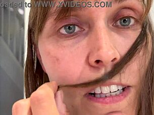 The wife engages in femdom fetish involving humiliation.