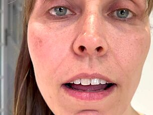 The wife engages in femdom fetish involving humiliation.