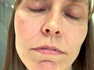 The wife engages in femdom fetish involving humiliation.