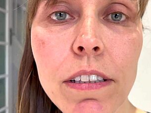 The wife engages in femdom fetish involving humiliation.