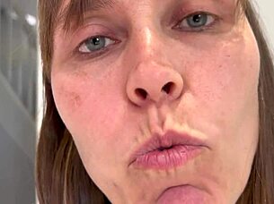 The wife engages in femdom fetish involving humiliation.