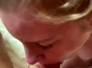 Homemade blowjob ends with facial cumshot