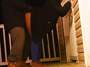 Ebony MILF Sucks Cock Publicly at Outdoor Bar