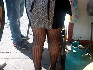 wow, tempting milf asses in public outdoor masturbation scene!