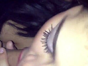 Girlfriend sucks boyfriend's cock deep!