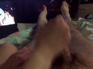 Teen 18+ Delivers Intense Spit Handjob with Saliva