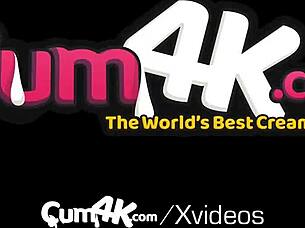 Watch this curly blonde get pumped with creampies