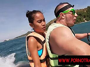 i gave an extreme outdoor blowjob on a jetski in public with my asian partner