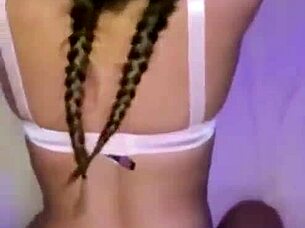 blonde with braids takes it hard doggystyle