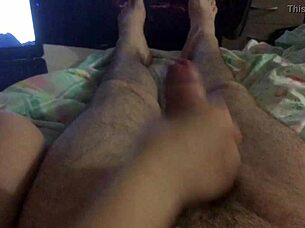 Teen 18+ Delivers Intense Spit Handjob with Saliva