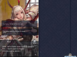 rin moans, squirts from fingering