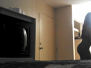 Watch This Ebony Babe Sucking That Monster Cock In The Oiled Hotel Room!