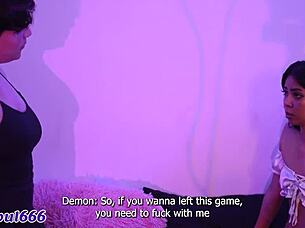 Demon Possessed Girl Makes Friend Cum