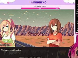 Vtuber Lewdneko Plays Highway Blossoms Dating Game With Cute Hentai