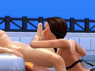 Jade Rosa says, Let's get passionate in the pool for that cumshot in Sims 4
