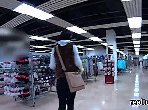 Adorable Czech chick seduced in supermarket penetrated in POV!