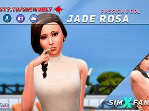 Jade Rosa says, Let's get passionate in the pool for that cumshot in Sims 4