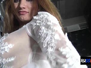 Russki TS Babe Sucks Dildo While Jerking