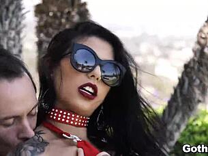 Stunning hottie Gina Valentina craves hardcore sex with lover Owen Gray, deepthroating monster cock and taking cumshot