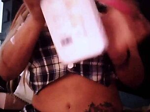 her big tits grew huge, and she masturbated to a facial with sexy amateurs in this casual story.