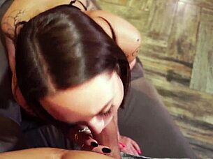 She won't let me study but gives it to my mouth, pretty couple in creampie sex.