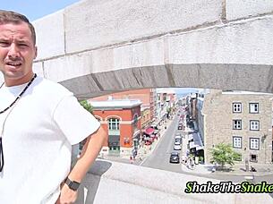 Shake The Snake As Cute Tattooed Babe Gets Mouth Pounded By Huge Dick.