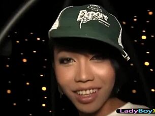 tiny ladyboy says 'fuck me hard' in pov