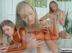 Blonde lesbian teen 18+ jenny diamond and mary kalisy get horny during mutual sex massage licking fingering