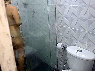 i interrupt my stepsister's shower to suck my dick