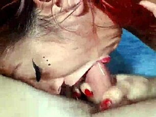 Jasmin Carrera, the horny Italian babe, sucks and licks balls before riding a huge cock doggystyle