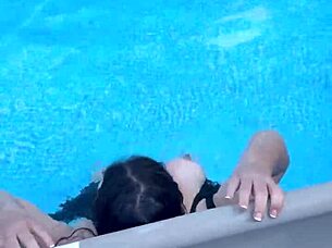 titty action in the pool with beautiful cute big natural tits