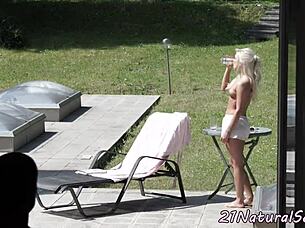 Beautiful Small-Tits Euro Babe Feels Intense Pleasure Bent Over Outdoors.