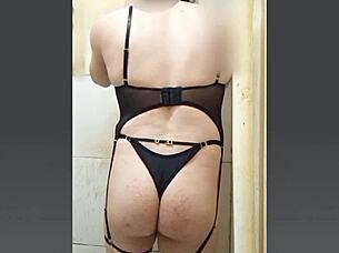 i'm a sexy femboy in lingerie masturbating solo