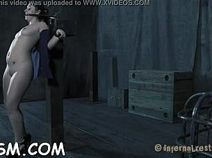 Hey, that brunette maid is playing with toys alone