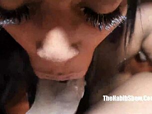 Candy Rain passionately slobbers on King Kremes big black cock