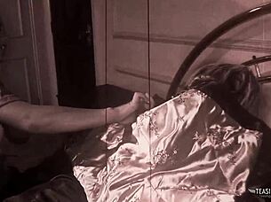 her fantasy came true with a threesome, masked stranger plowing her pussy