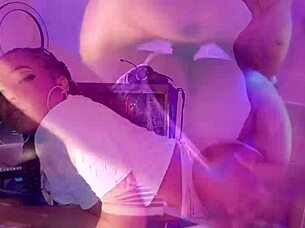 Latina maid with big tits gets roughly bent over and fucked by monster cock, creampie and cum in mouth.