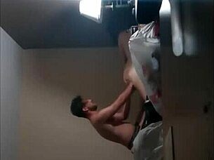 guy and housewife share a homemade moment