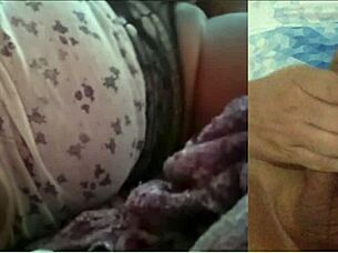 another big tits hotwife watches me masturbate as she gropes her pussy and tits