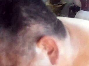 latino sucking black shemale's big cock 😏