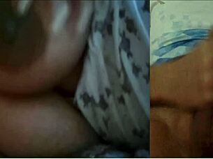 another big tits hotwife watches me masturbate as she gropes her pussy and tits