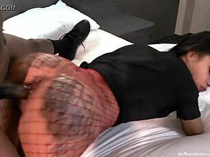 Petite Latina Slut Gets Rough Hardcore Fucking From Big Black Cock